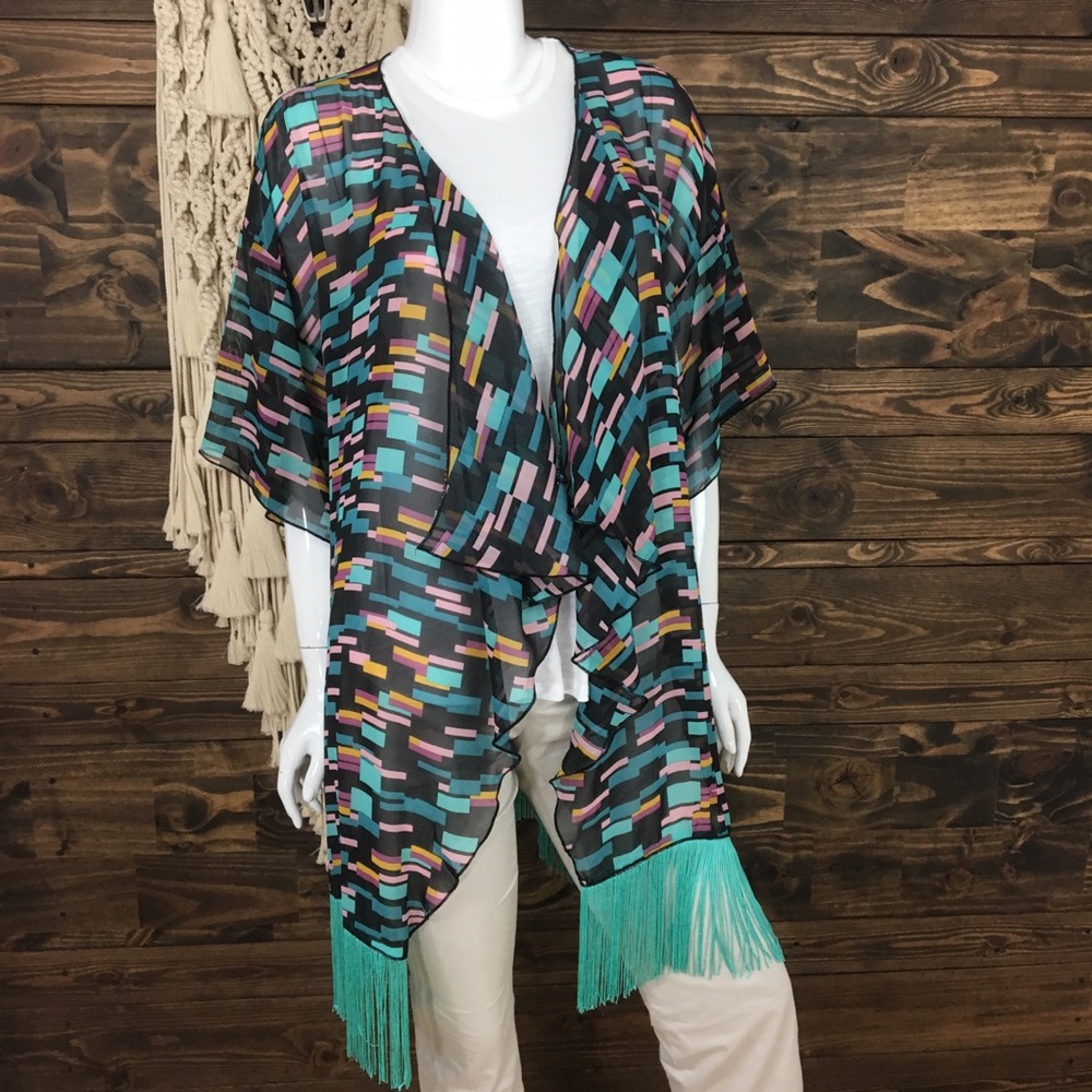 LuLaRoe | Geometric‎ Fringe Sheer Kimono
